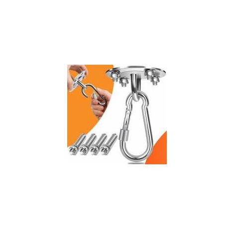 Support et fixation pour hamac Crochet de plafond, crochet pivotant en acier inoxydable, capacité jusqu'à 500 kg crochet en U pour hamac et chaise (1/5)