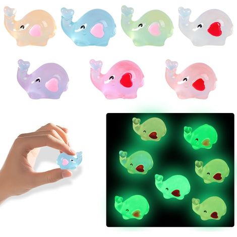 Rolin Roly 7 pièces mini éléphant en résine, décoration miniature pour enfants. (1/5)