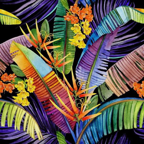 Tela decorativa para exteriores Oxford - Motivo de hojas tropicales I DX233 (1/5)