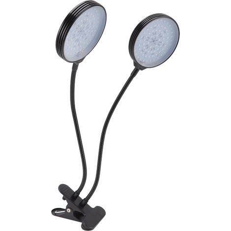 Lampe de Croissance LED Double Tête 30W, 5 Niveaux de Luminosité, Pince pour Plantes d'Intérieur (1/5)