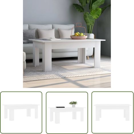 Table basse de salon, Table Café, Blanc 100x60x42 cm Bois d'ingénierie OIB3684E (1/5)