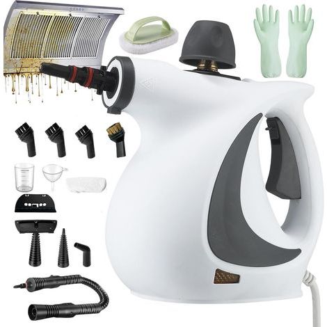 Nettoyeur à Vapeur Aquanevo, Nettoyeur Vapeur à Main de 1050 W, 2,6 à 3,2 Bars, Steam Cleaner Avec Buse Vapeure Orientable à 360° Pour La Maison, La Voiture, Sols, Canapés (Blanc) (1/5)