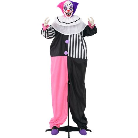 HOMCOM Halloween Clown Animatronic Prop with Light Up Eyes, for Indoor Outdoor (1/5)