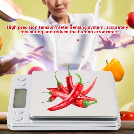 3 kg/0,1 g Küchenwaage – Hochwertige, präzise und innovative Backwaage mit elektronischem LCD-Display (1/5)