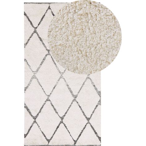 Teppich PENDIK Hellbeige 80 x 150 cm Baumwolle