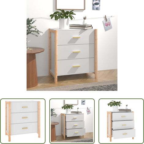 Holzschrank - Sideboard Weiß 62x38x70 cm Holzwerkstoff (1/5)