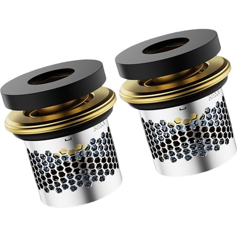 Laiton pour robinets, vanne d'angle filtrante avec vanne d'arrêt d'eau anti-fuite, arrêt d'eau automatique pour tuyaux (2 pièces) (1/5)