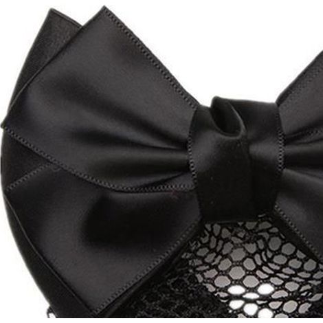Filet à cheveux à nœud, pince à cheveux élégante pour femme, cache-chignon, convient aux serveuses, infirmières, etc., filet à cheveux à nœud noir. (1/5)