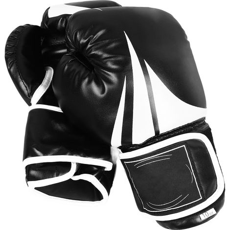 Paire de gants de boxe 10 oz avec sac de sable pour hommes et femmes, noirs (1/5)