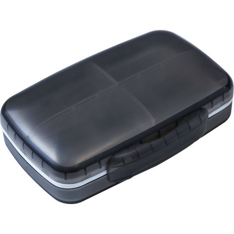 Kleine, tragbare Aufbewahrungsbox, Set mit 1 tragbarer Aufbewahrungsbox, kompakte Reiseaufbewahrungsbox mit 8 Fächern (schwarz)