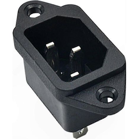 Connecteur d'entrée IEC320 C14, prise mâle 3 broches, 250V AC 10A, cordon d'alimentation femelle, bloc secteur, connecteur industriel, montage panneau, 10 pièces. (1/5)