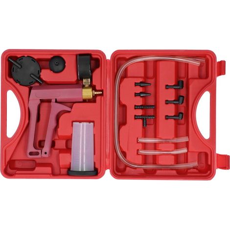 Testeur de pompe à vide à main, outil de test, Kit de purge de frein, adaptateurs, connecteurs avec boîte à outils (1/5)