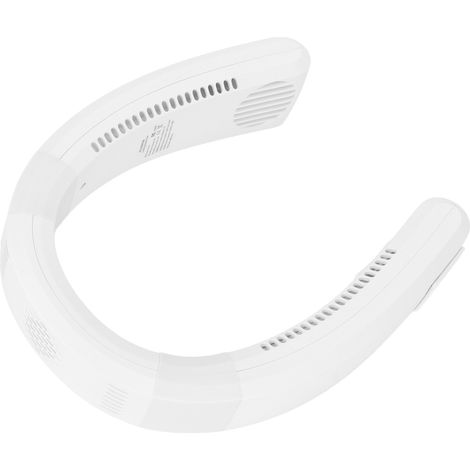 Ventilateur semi-conducteur refroidisseur portable pour extérieur, ventilateur de cou USB rechargeable (avec batterie intégrée), blanc (1/5)