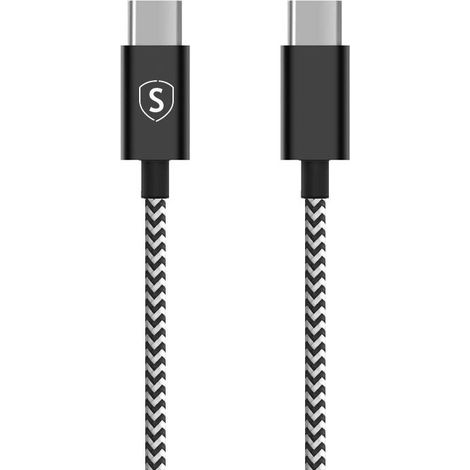 Skin Usb C Auf Usb C Kabel 2 1 A 0 25 M Schwarz Wei