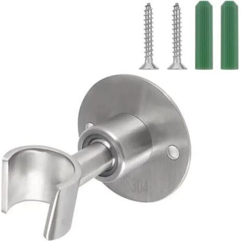 Support de pommeau de douche en acier inoxydable, support de pommeau de douche de salle de bain réglable à 360°, support de douche mural en métal (1/5)
