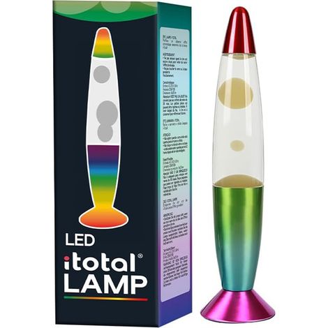 Lampe à lave LED I-Total XL2683 avec résistance chauffe cire, sans ampoule (CHANGE COULEURS RGB)