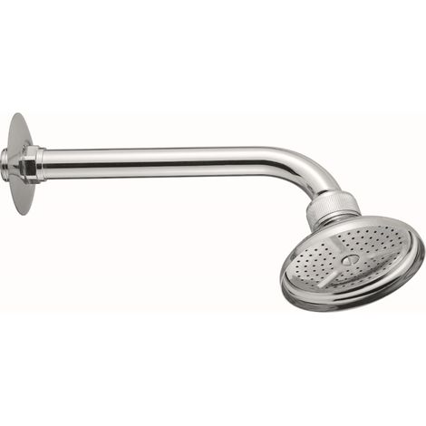 Schläfer 13313320 Soffione Doccia con Braccio a 1 Getto, Tubo Doccia G 1/2 x 30cm, Soffione a Pioggia Ø 82mm con Snodo Regolabile Universale G 1/2, Finitura Ottone Cromato (1/5)