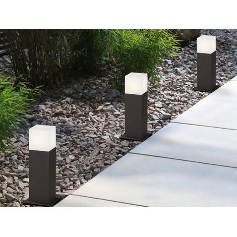 LED Sockelleuchte 3er Set in Anthrazit Höhe 30cm IP44 - Außenleuchte Wegeleuchte (1/5)
