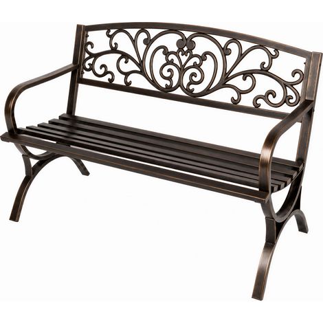 Levede Garden Bench,Butterfly Cast Iron Outdoor Bench,300kg Metal,Bronze (1/5)