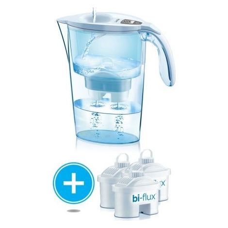 Pack Jarra Filtrante Laica Stream Line/ 2.3L/ Blanca/ Jarra + 3 Filtros BI-FLUX
