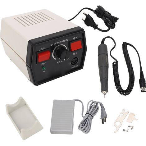 Kit de Polisseuse Micromoteur 35000 RPM, Vitesse Variable, Sens Horaire/Antihoraire, Contrôle Pédale Manuelle, Polisseur Micro Moteur, Prise UE 220V (1/5)