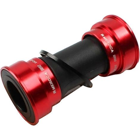 MEROCA BB92 MTB Press Fit Innenlager, 41x89,5-92 mm Gewinde, kompatibel mit PF92, BB86, BB90, BB72, SM und BB71 (24 mm) Kurbelgarnituren, rot. (1/5)