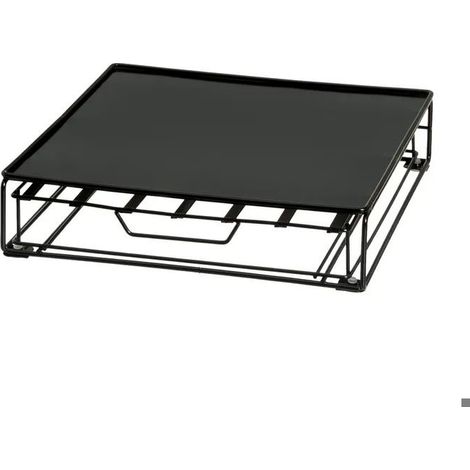 Tiroir Rangement Porte-Capsules en Métal Noir Mat,Plateau Support pour Machine à Café-Longueur 29 x Profondeur 32 x Hauteur 7cm (1/5)