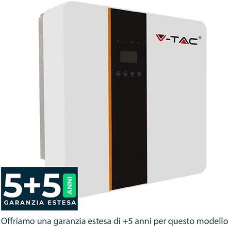 V-Tac Inverter Ibrido 5kW Monofase IP65 con Display LCD per Impianto Fotovoltaico (1/5)