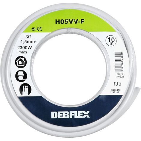 DEBFLEX - BOBINOT HO5VV-F 3G1,5 MM² 10M BLANC - 146321