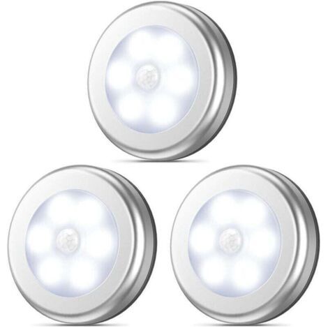 Détecteur de mouvement, Veilleuse LED sans fil sans fil Stick-Anywhere, éclairage de placard, éclairage d'escalier, éclairage de robinet, éclairage de sécurité pour couloir,cuisine (blanc - paquet de
