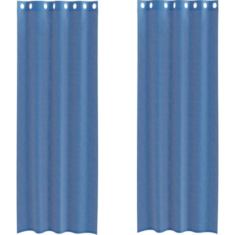 Maison Exclusive - Tende in Voile con Occhielli 2 pz Blu Reale