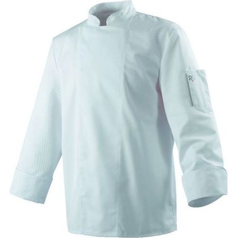 Veste de cuisine mixte manches longues Robur Nero Blanc 3XL.