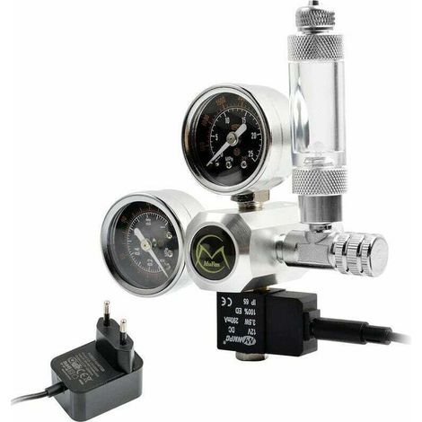 Aquarium-CO2-Regler mit 12-V-Adapter, Aquarium-Druckminderer, Doppelmanometer mit Blasenzähler und Rückschlagventil, W21.8-Schnittstelle (1/5)