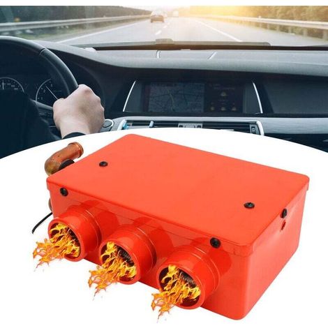 Sbrinatore per parabrezza auto – Ventilatore riscaldante compatto a 3 uscite, 50 W, rosso