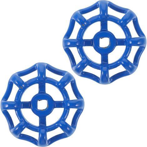 Lot de 2 Volants de Vanne Métalliques Bleus en Acier Moulé, Légers et Polyvalents, Poignées pour Robinetterie et Tuyauterie (1/5)
