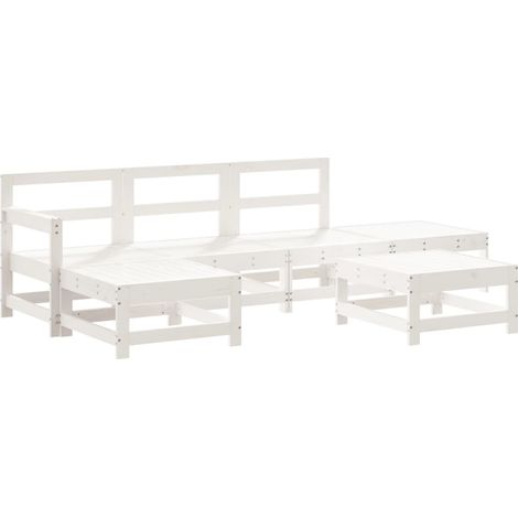 Maison Exclusive - Set Salotto da Giardino 6 pz Bianco in Legno Massello di Pino (1/5)