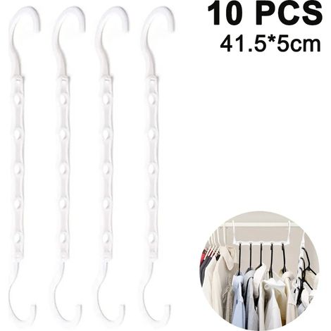 10 perchas de plástico para ropa, organizador de armario, ahorra espacio, multiusos, antideslizantes, estables, perchas Black Magic para ropa.