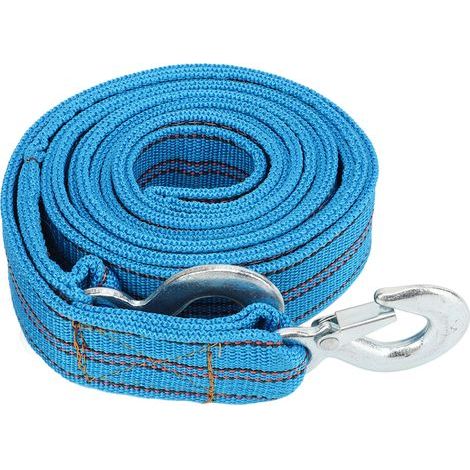 Sangle de remorquage avec crochet 4 mètres charge 5 tonnes nylon haute résistance pour auto SUV camping-car remorque quad (1/5)