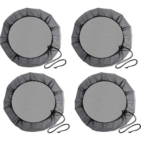 Housse en Filet pour Barils de Pluie, 4 PièCes en Filet pour Baril de Pluie avec Cordon de Serrage pour ProtéGer les DéBris de Feuilles Mortes (1/5)