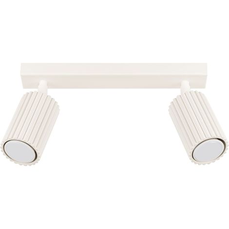 Spot Strahler Aluminium GU10 verstellbar Creme 2-flammig länglich Modern Lampe