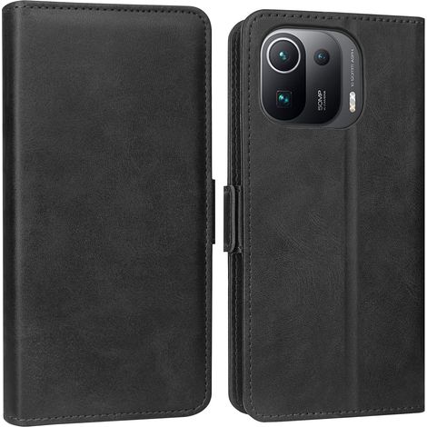 FUNDA CERRADA CON SOLAPA PARA XIAOMI MI 11 PRO NEGRA PARA TARJETAS (1/5)
