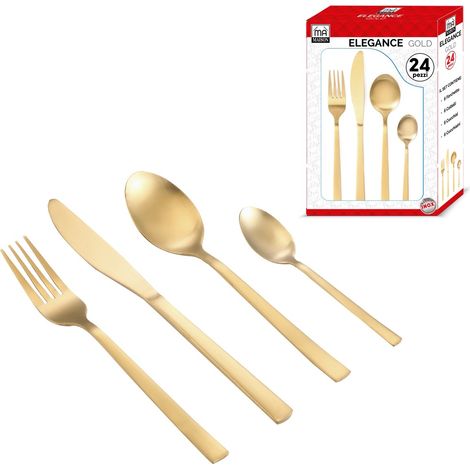 MAURY'S ELEGANCE SET DI 24 POSATE DA TAVOLA COLORE ORO