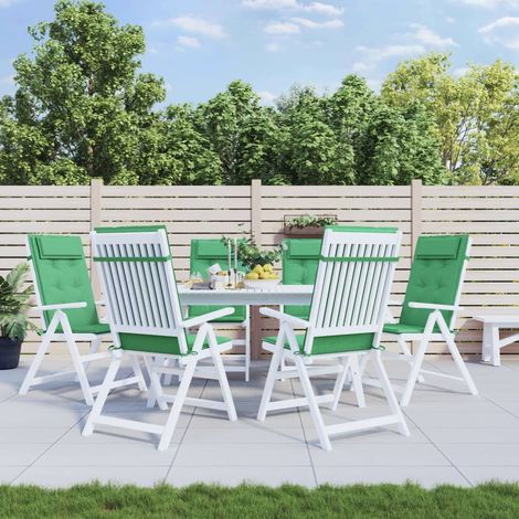 Lot de 6 Coussins de chaise à dossier haut Coussin de siège Coussins pour Fauteuil vert tissu oxford BSRHS143670 (1/5)