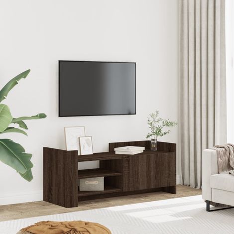 Mueble TV madera contrachapada color marrón roble 100x35x40 cm vidaXL (1/5)