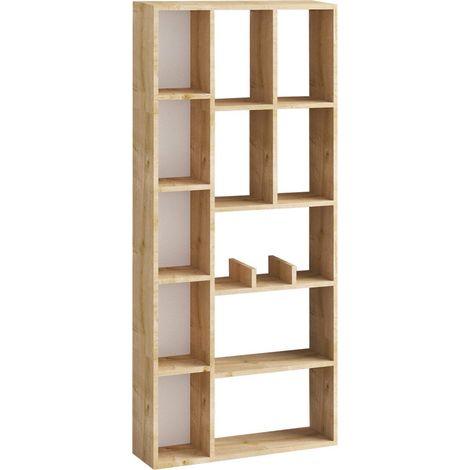 Libreria con 12 vani finitura rovere zaffiro H170 cm - DEMIOS