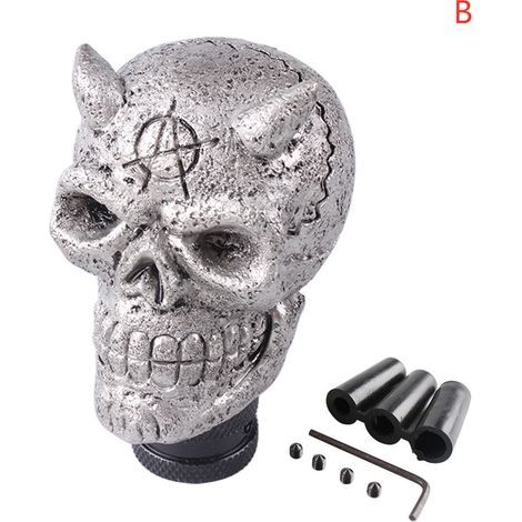 Custom gear shift knob with a skull design, compatible with manual and automatic transmissions - Tentacled Skull (1/4)