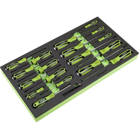 Sealey S01281 Siegen Hammer-Thru Screwdriver Bit Driver Bit Set Tool Tray 28pc