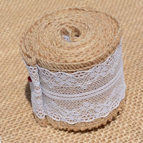 2 m Jute-Leinen-Volumenspitze DIY-Handarbeit Volumendekoration (1/5)