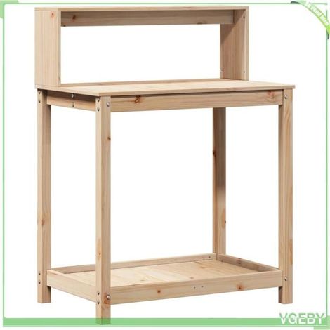 Table de rempotage - FAFEICY - 832407 - Bois pin massif - 82,5x50x109,5 cm - Étagères ventilées (1/5)