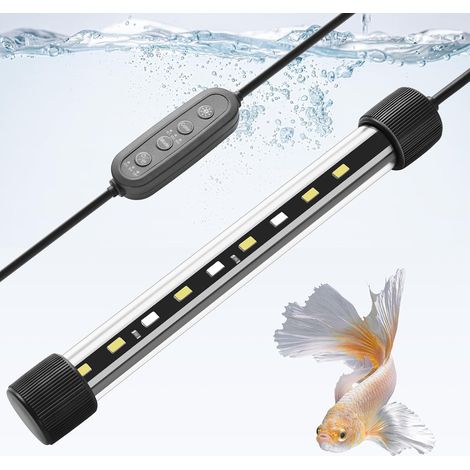 Éclairage Aquarium Minuterie 18cm 4W, Rampe Led Aquarium Étanche IP68 Pour Plantes, Mode 24/7 Soleil/Lune, 3 Couleurs (1/5)
